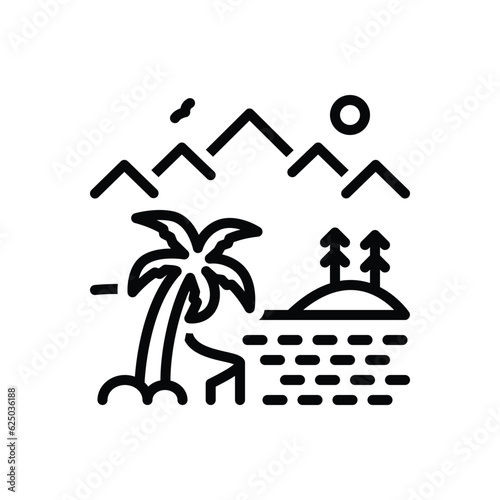 Black line icon for oasis 