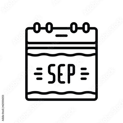 Black line icon for sep calendar 