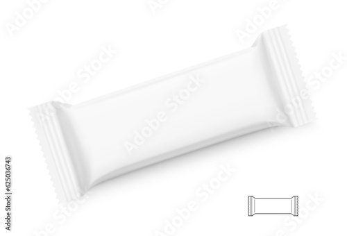 Clear snack bar packaging mockup. Vector illustration can look great on any background. Isolated on white background. Perfect for your product. EPS10.