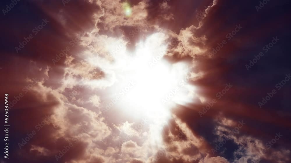 sky sun ray time lapse 4k