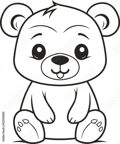 Fototapeta Naklejka Na Ścianę i Meble -  Cute bear cartoon coloring page
