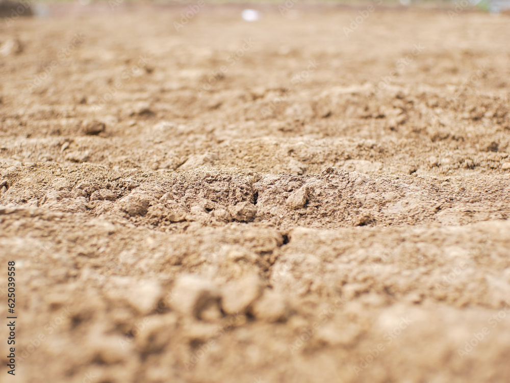 Closeup photo of dry land or soil. concept of drought and global warming Closeup photo of dry land or soil. concept of drought and global warming