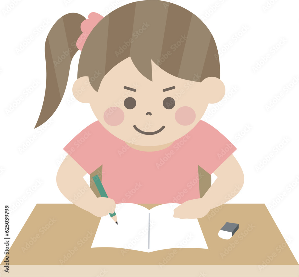 勉強している女の子