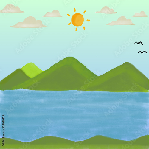 Landscape with mountains