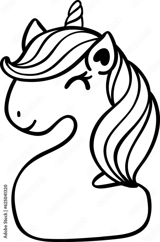 Cute cartoon unicorn head with number two, 2, outline hand drawing doodle. A fun and educational way to teach kids about numbers. Perfect for kindergarten, elementary school, or preschool lessons. Cute cartoon unicorn head with number two, 2, outline hand drawing doodle. A fun and educational way to teach kids about numbers. Perfect for kindergarten, elementary school, or preschool lessons.
