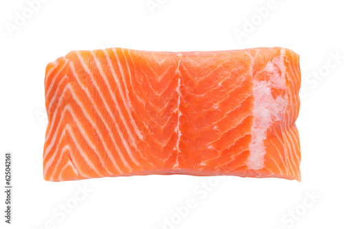 Fototapete Top view of raw salmon fillet isolated on transparent background