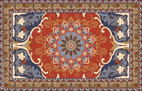 Carpet pattern Persian. Geometric ethnic oriental seamless pattern traditional Design for background. african pattern. rug , tile , wallpaper , Vector illustration. American