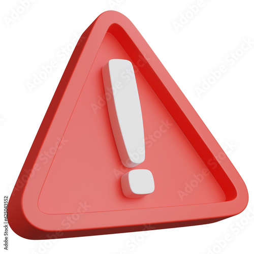 3d render of warning sign icon. photo