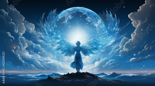 A creative illustration of the ozone layer as a guardian angel protecting the Earth Generative AI photo