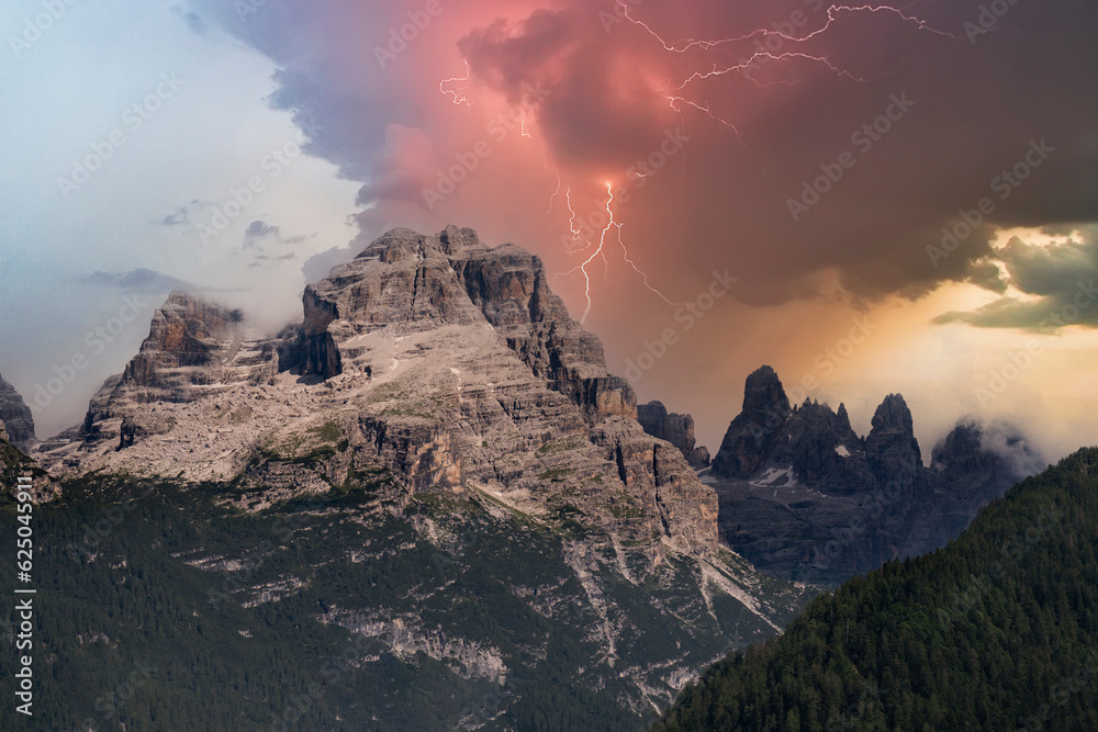 cima tosa the southern Rhaetian Alps during a thunderstorm