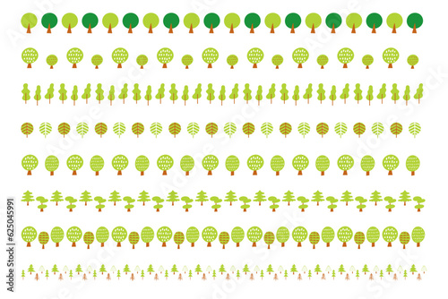 かわいいシンプルな北欧風の木の罫線。ベクターイラスト素材セット