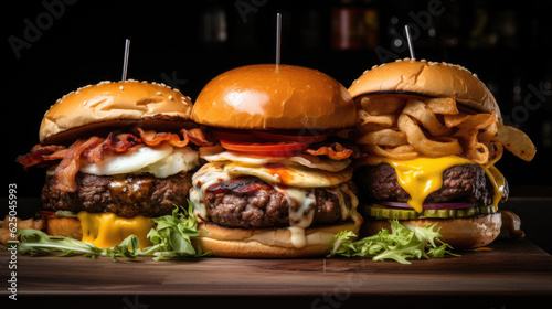 mouthwatering, artisanal burgers with unique toppings, high-quality ingredients, and creative presentations