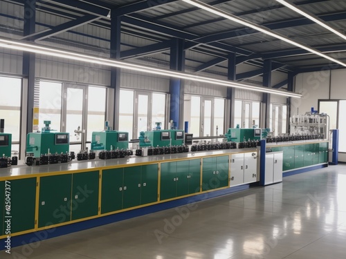 Medical vials on production line at pharmaceutical factory, Pharmaceutical machine working pharmaceutical glass bottles production line
