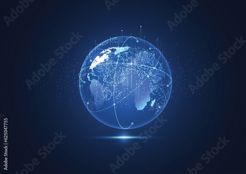 Global network connection. World map point and line composition concept of global business. Vector Illustration