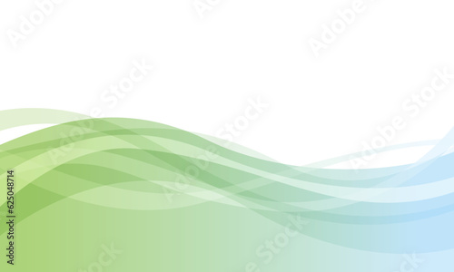 Canvas Print 緑から青の波型グラデーション背景