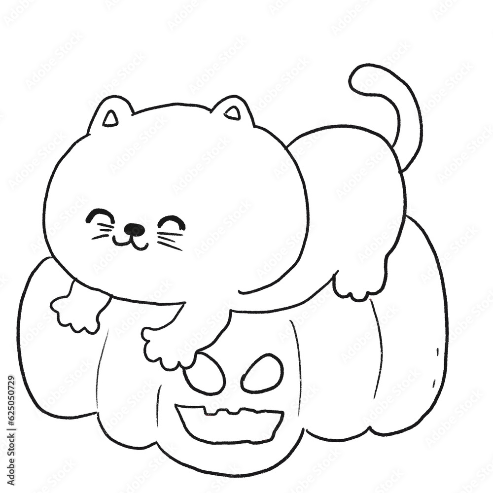 Halloween Cat hand drawn Halloween Cat hand drawn