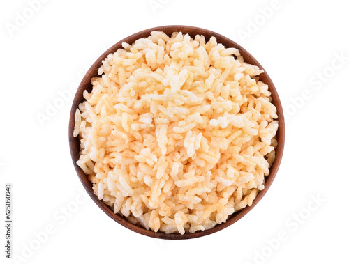 Puffed rice in a bowl isolated on transparent png photo