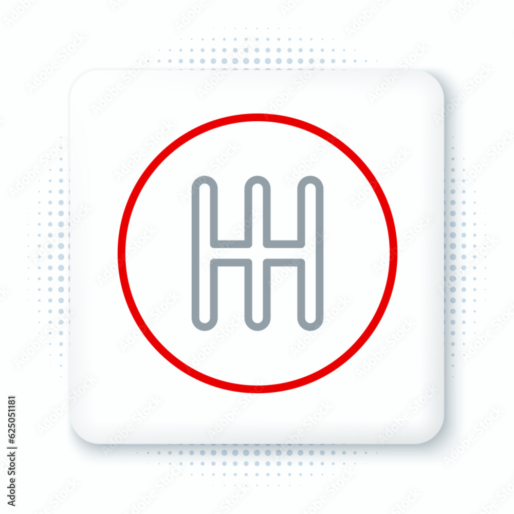 Line Gear shifter icon isolated on white background. Transmission icon. Colorful outline concept. Vector Line Gear shifter icon isolated on white background. Transmission icon. Colorful outline concept. Vector