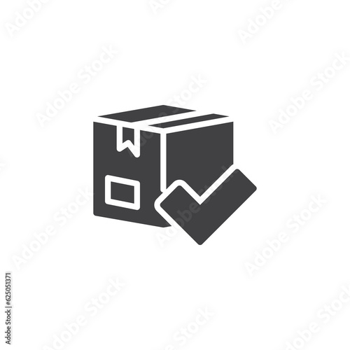 Confirmed parcel vector icon