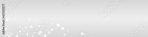 White Snowfall Vector Grey Panoramic Background.