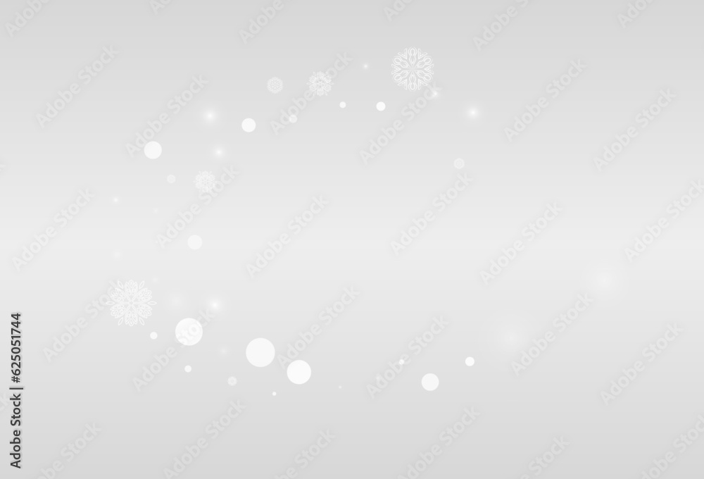 Gray Snowfall Vector Grey Background. Sky Snow