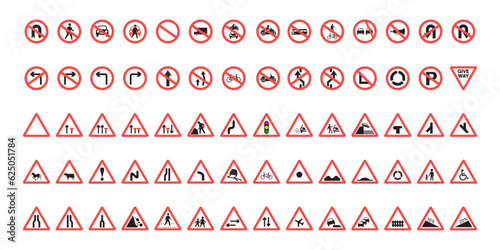 Traffic signs collection Fototapet