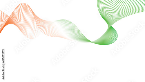 Photographie orange white green tech wavy lines abstract gradient background