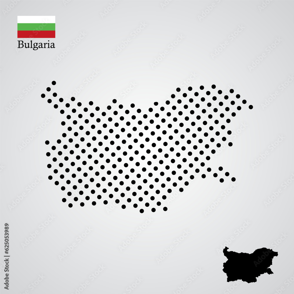 bulgaria map background with halftone