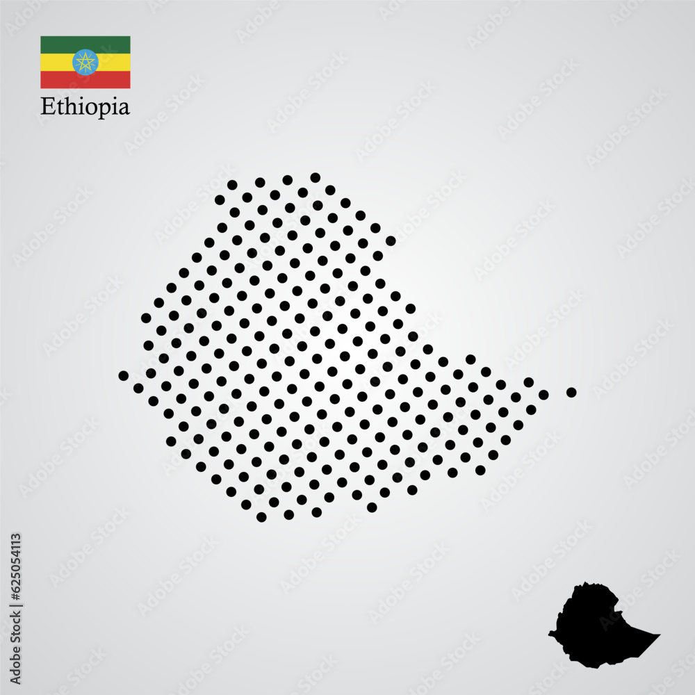 ethiopia map background with halftone