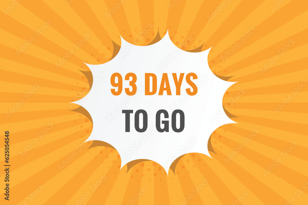 93 days to go countdown template. 93 day Countdown left days banner design
