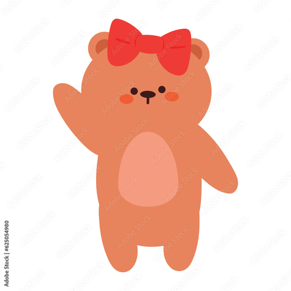 Fototapeta premium hand drawing cartoon bear sticker. cute animal drawing for icon