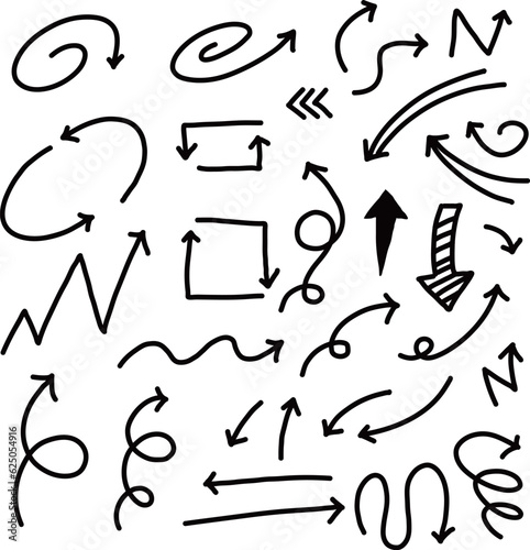 set of hand drawn arrows