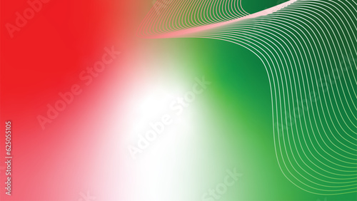 abstract wavy tech lines red white green flag colour gradient background photo