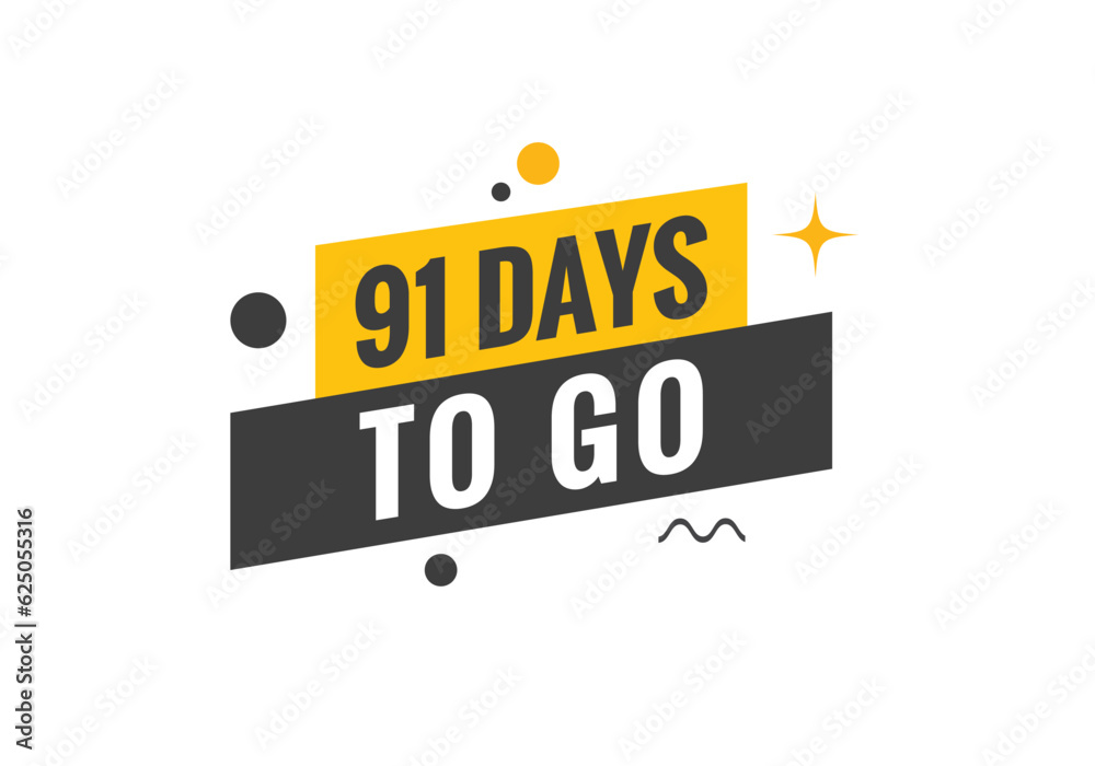 91 days to go countdown template. 91 day Countdown left days banner design
91 days to go countdown template. 91 day Countdown left days banner design