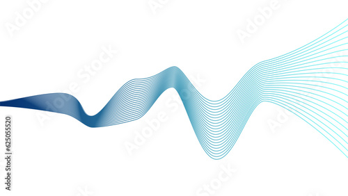 Blue vector wave isolated on white background