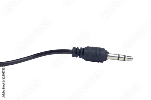 TRRS audio jack, aux cable isolated from background photo