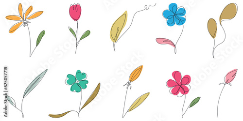 Hand Drawn Floral Doodles.Hand Drawn Floral Elements.Illustration in hand drawn line style.Vector elements for wedding design.Trendy for tattoo design.Vector elements for logo design. 