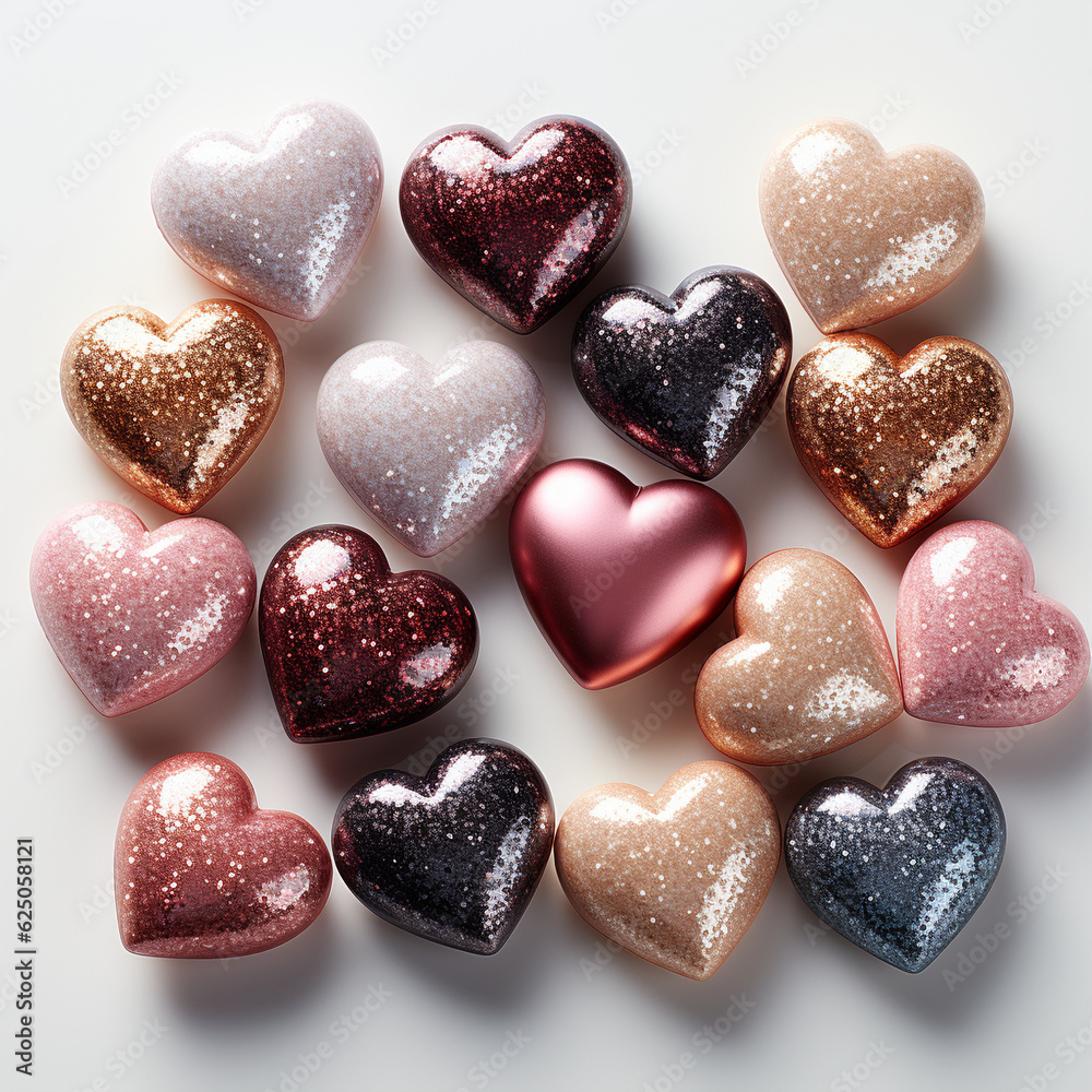 Colorful 3d hearts Colorful 3d hearts