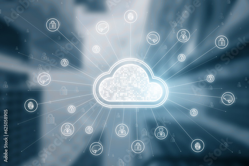 Wallpaper Mural Cloud computing and storage technology concept Torontodigital.ca