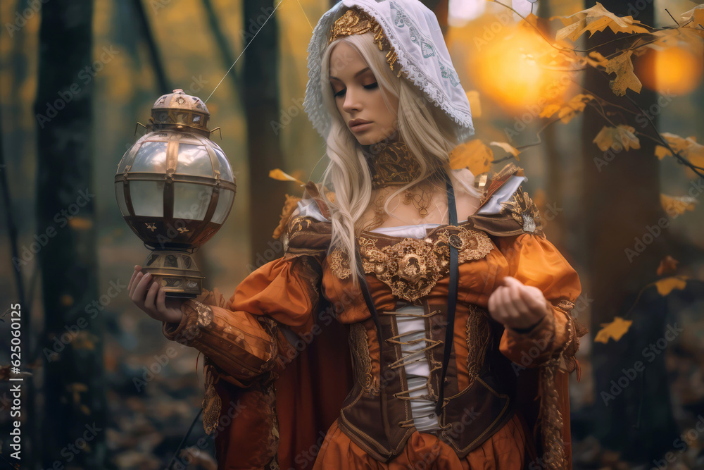 Φωτογραφία Portrait of young attractive princess in weird fantasy cosplay clothing