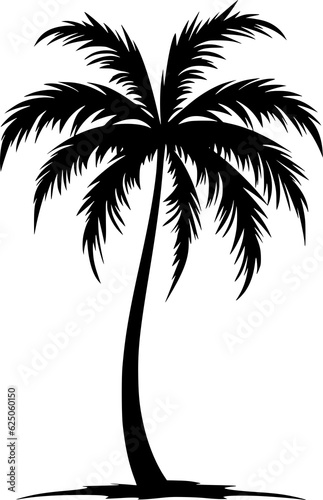 Palm Tree silhouette illustration ai generative