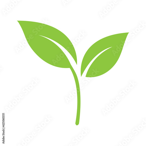 Green leaf icon, green plant icon, leaf logo vector template, green leaf ecology nature plant on white background.
