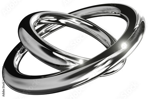 3D Chrome Metallic Abstract Shape Objects, 3d rendering aluminum gradient shape design element, futuristic, shiny design