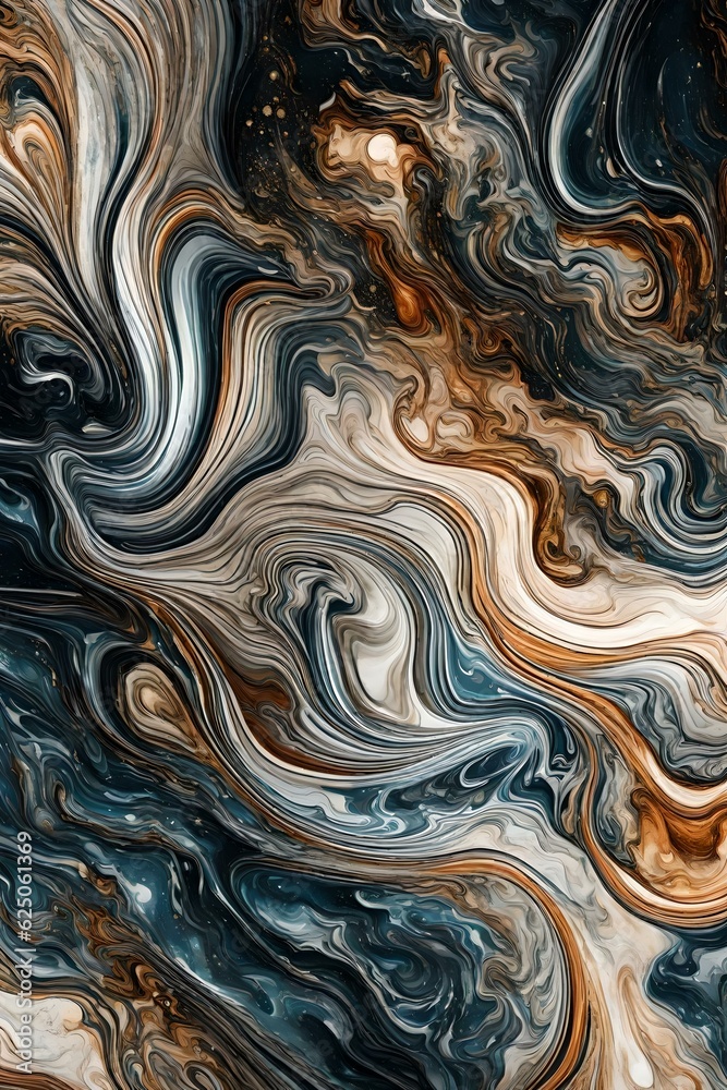beautiful swirling marble 2d background with glittering specks