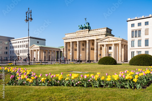 Brandenburg Gate (Brandenburger Tor) and Pariser Platz in spring, Berlin, Germany photo
