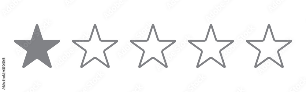 Bad rating icon, one stars customer product rating review flat icon for apps and websites Bad rating icon, one stars customer product rating review flat icon for apps and websites