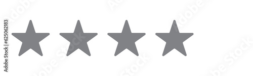 Four stars icon grey colors. Customer rating feedback concept from the client about employee of website. rating design of the object. For mobile applications. Vector illustration