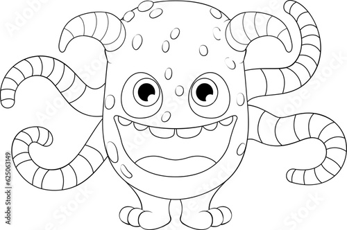 A monster alien cute friendly cartoon funny character or creature mascot