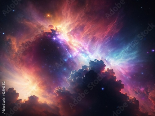colorful clouds with universe background