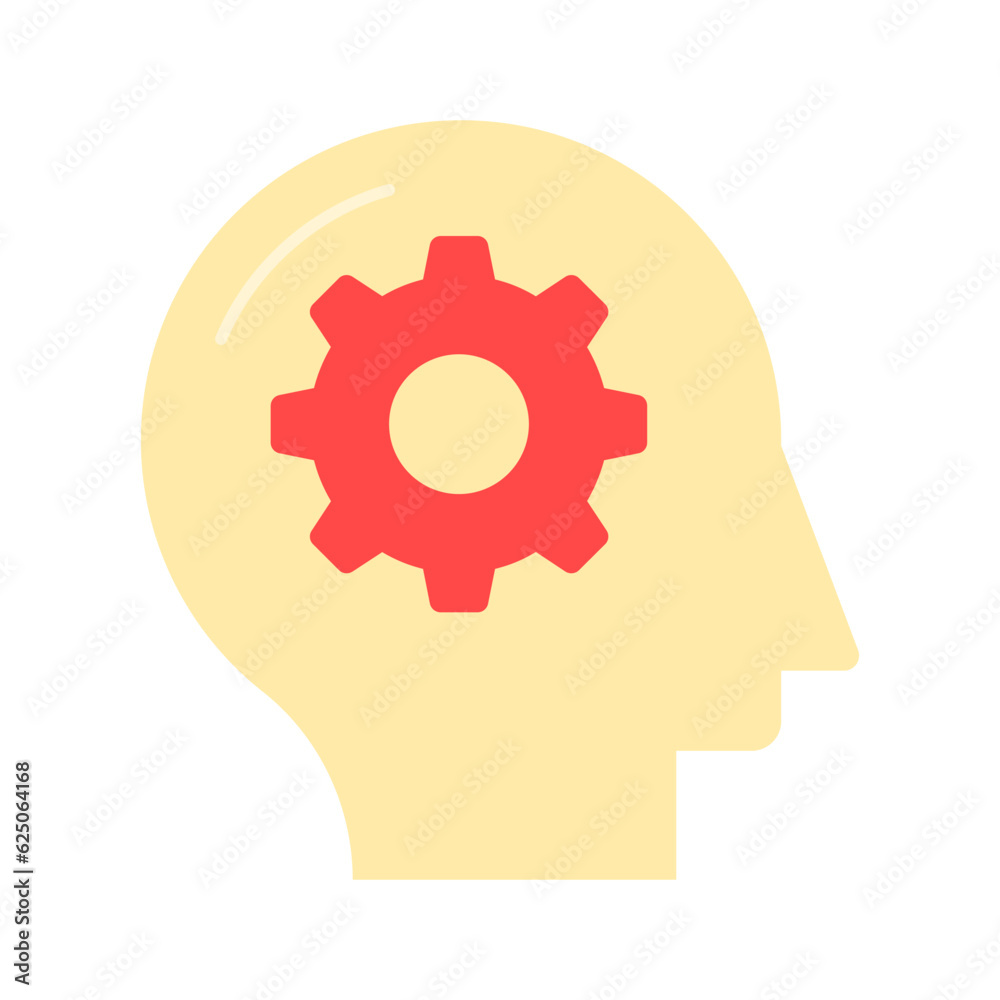 Gear inside human mind showing concept icon of brainstorming, editable vector Gear inside human mind showing concept icon of brainstorming, editable vector